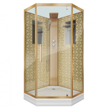 Душевая кабина Niagara Luxe NG-7717GBK 100х100 золото
