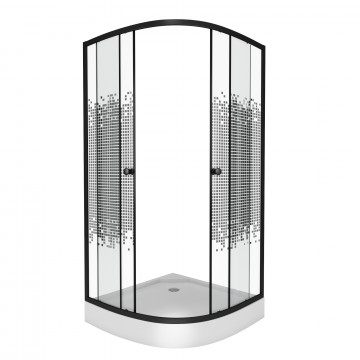 Душевой угол Niagara Eco NG-007-14Black 90х90 черный/мозаика