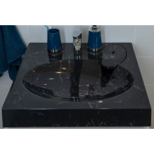 Раковина над стиральной машиной Stella Polar Миро SP-00000840 60х60 черный мрамор с кронштейнами