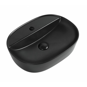 Раковина накладная Aquanet Lake-2-MB 50х38 273672 черный матовый