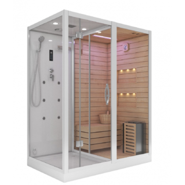 Комбинированная сауна 2в1 Ceruttispa Albano-R White 8349 180x110 правая