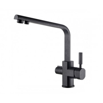 Смеситель для кухни Kaiser Decor 40144-2 под фильтр черный мрамор