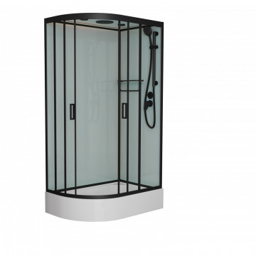 Душевая кабина Frank F412/1R Black правая 120х80