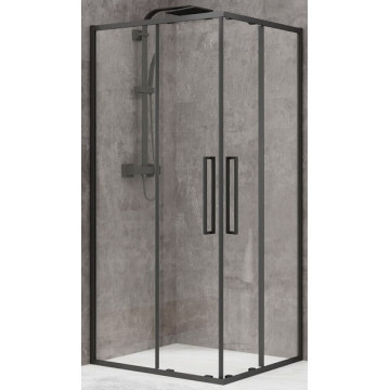 Душевой уголок Black&White Stellar Wind S872 100x100 черный матовый