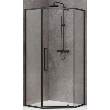 Душевой уголок Black&White Stellar Wind S875 100х100 черный матовый