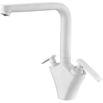 Смеситель для кухни Elghansa Kitchen Pure Water 56A5981-White Stone для фильтра белый камень