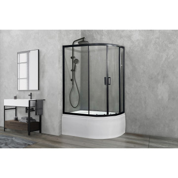 Душевой угол Royal Bath (прозрачное) левый RB8120BK-T-BL-L