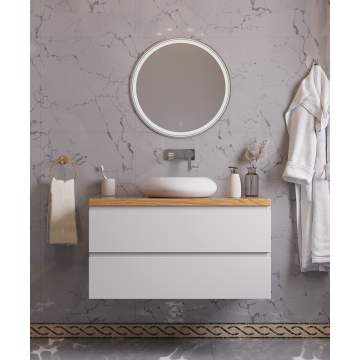 Комплект мебели для ванной Аллигатор Палермо 70 белый глянец/дуб американский