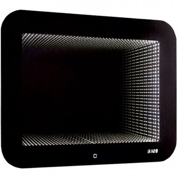 Зеркало Silver Mirrors Djet 91.5х68.5 ФР-00002151 с подсветкой и часами черный