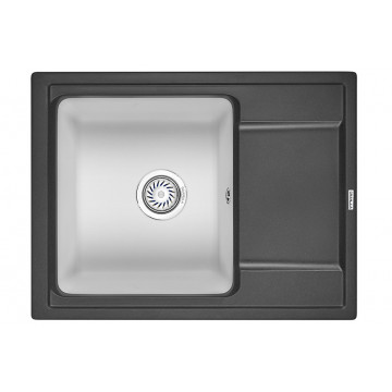 Кухонная мойка Granula Hibrid HI-65 65x50 черный/артик
