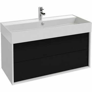 Тумба с раковиной Jacob Delafon Vivienne EB1585-N18-S14//EXBJ112-BCM черный/белый