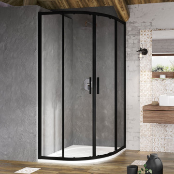 Душевой уголок Ravak Blix Slim BLSCP4-80 X3BM40300Z1 черный/транспарент