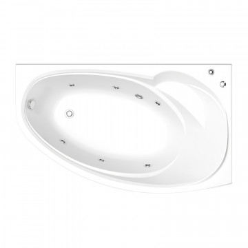 Акриловая ванна Bas Фэнтази ВГ00344 R с гидромассажем 150x88 белый