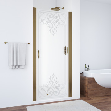 Дверь в душевой проем Vegas ЕР 65 05 ARTDECO D1 бронза/матовое с прозрачным рисунком