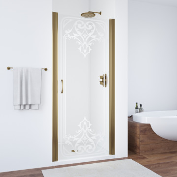 Душевая дверь в нишу Vegas ЕР 80 05 ARTDECO D2 бронза/прозрачное с матовым рисунком