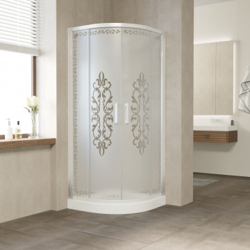 Душевой уголок Vegas Glass ZS 100 01 Felicita10+10 белый/матовое с прозрачным узором