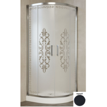 Душевой уголок Vegas Glass ZS NOVO 100 02М Felicita10+10 матовый черный/матовое с прозрачным узором