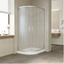 Душевой уголок Vegas Glass ZS-F 100*80 07 10 матовый хром/сатин