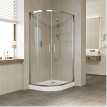 Душевой уголок Vegas Glass ZS-F 100*90 08 01 глянцевый хром/прозрачное