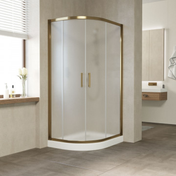 Душевой уголок Vegas Glass ZS-F 100*90 05 10 бронзовый/сатин