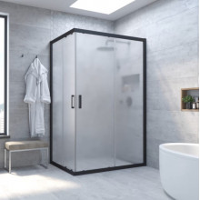 Душевой уголок Vegas Glass ZS-F NOVO 100*80 02М 10 матовый черный/сатин