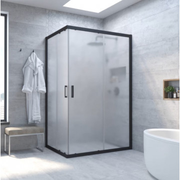 Душевой уголок Vegas Glass ZS-F NOVO 100*80 02М 10 матовый черный/сатин