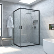 Душевой уголок Vegas Glass ZS-F NOVO 120*110 02М 01 матовый черный/прозрачное
