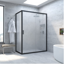 Душевой уголок Vegas ZP+ZPV NOVO 120*100 02М 10 черный матовый/сатин