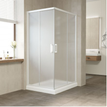 Душевой уголок Vegas Glass ZA-F NOVO 120*80 01 10 белый/сатин