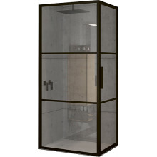 Душевой уголок Riho Grid GB201 100x90 GB2100090 черный матовый/прозрачное
