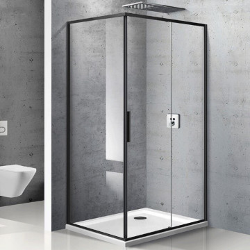 Душевой уголок Vincea Slim VSR-2SL8010CLB-R 100x80 правый черный матовый/прозрачное