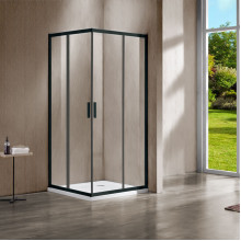 Душевой уголок Vincea Garda VSS-1G9010CLB 100x90 черный/прозрачное
