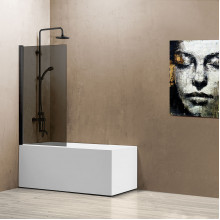 Шторка на ванную Vegas ( Vincea) VSB-11800CGB 80 черный матовый/тонированное