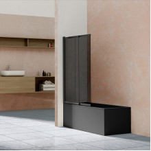 Шторка на ванную Vegas ( Vincea) VSB-1E100CGB 100 черный матовый/тонированное