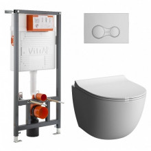 Подвесной унитаз с инсталляцией комплект Vitra Sento L-Box 9830B003-7207