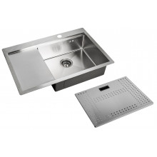 Мойка для кухни Zorg ZM N-7852-R с накладкой матовая сталь