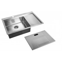 Мойка для кухни Zorg ZM N-7852-L с накладкой матовая сталь