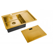 Мойка для кухни Zorg ZM N-7852-L BRONZE с накладкой бронза