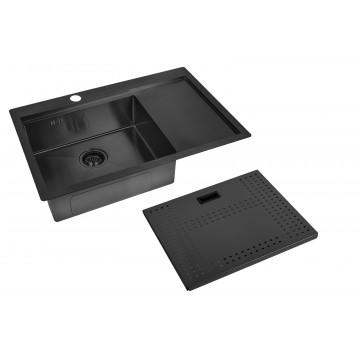 Мойка для кухни Zorg ZM N-7852-L GRAFIT с накладкой графит