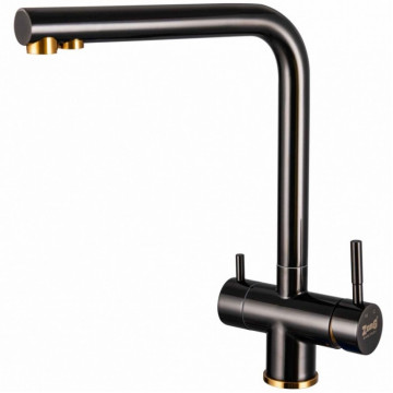 Смеситель для кухни Zorg Inox SZR-2020 BR/ GRAFIT с подключением к фильтру бронза/графит