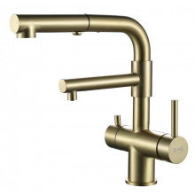 Смеситель для кухни Zorg Inox SZR-3216 BRONZE с подключением к фильтру бронза