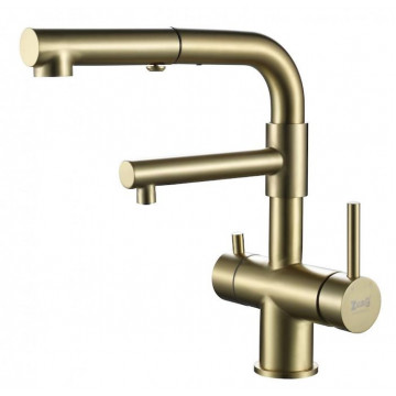 Смеситель для кухни Zorg Inox SZR-3216 BRONZE с подключением к фильтру бронза
