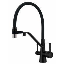 Смеситель для кухни Zorg ZR 356 YF-BLACK NICKEL с подключением к фильтру черный никель