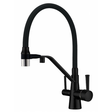 Смеситель для кухни Zorg ZR 356 YF-BLACK NICKEL с подключением к фильтру черный никель