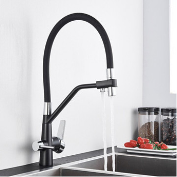 Смеситель для кухни с краном для питьевой воды MATRIX SMF-323357/BK 40 мм цвет черный/хром
