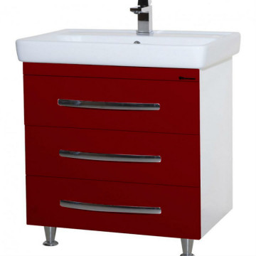 Тумба Bellezza Рокко 60 тумба с 3 ящиками красная Н (ТИГОДА)