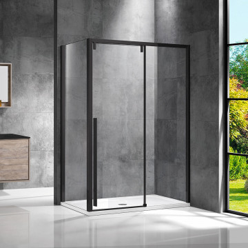 Душевой уголок Vincea Lugano VSR-1L1013CLB-1 130х100 черный/прозрачное