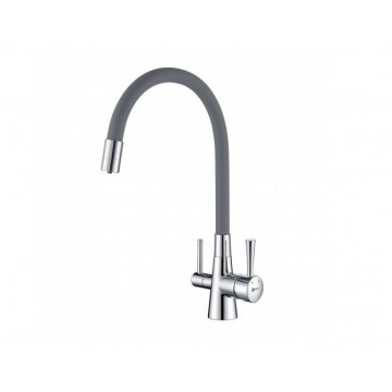 Смеситель для кухни Lemark Comfort LM3075C-Gray с подключением к фильтру хром/серый