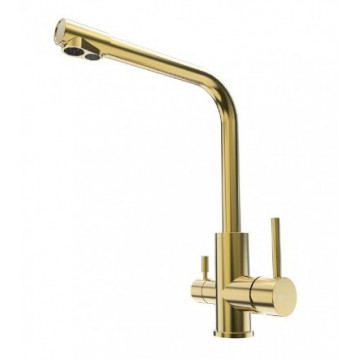Смеситель для кухни Lemark Expert LM5061G с подключением к фильтру золото