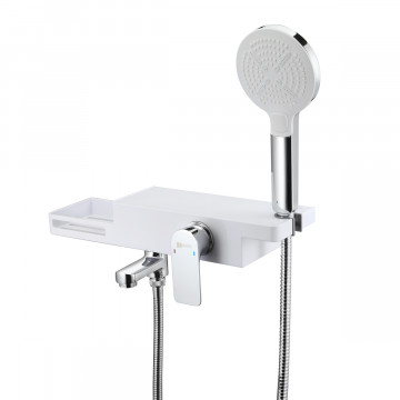 Смеситель для ванны Lemark Unibox LM6914CW белый/хром